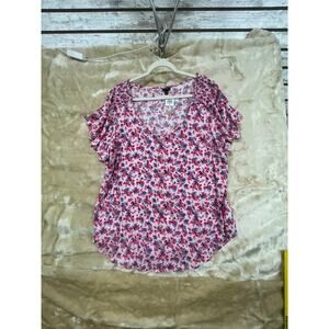 Torrid Women's Plus Size Blouse Top Size 3x Pink Floral Button up NWT